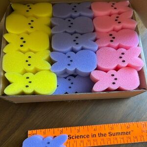 Colorful Bunny Sponge Set - Yellow, Purple, Pink